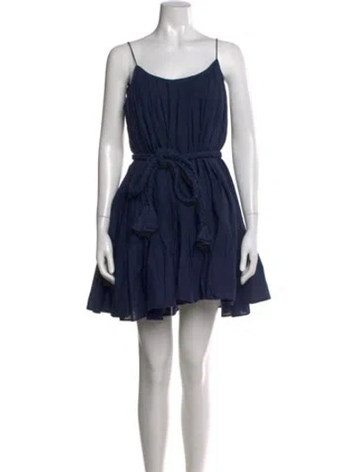 Pre-owned Rhode Scoop Neck Mini Dress In Blue