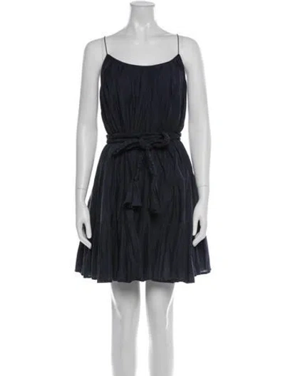 Pre-owned Rhode Scoop Neck Mini Dress In Blue