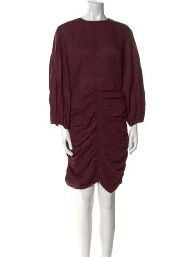 Pre-owned Rhode Scoop Neck Mini Dress In Burgundy