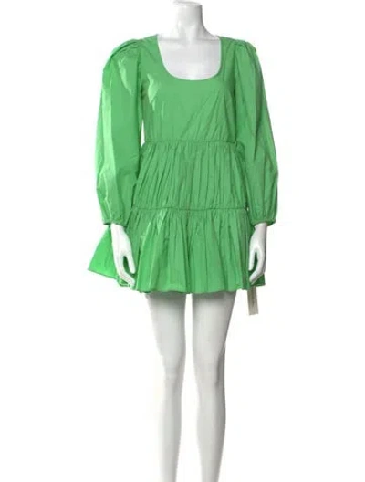Pre-owned Rhode Scoop Neck Mini Dress In Green