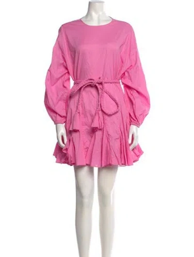 Pre-owned Rhode Scoop Neck Mini Dress In Pink