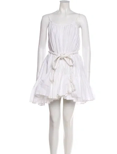 Pre-owned Rhode Scoop Neck Mini Dress In White