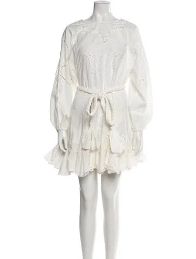 Pre-owned Rhode Scoop Neck Mini Dress In White