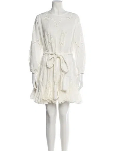 Pre-owned Rhode Scoop Neck Mini Dress In White