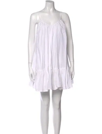 Pre-owned Rhode Scoop Neck Mini Dress In White