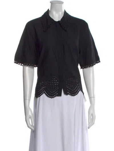 Pre-owned Rhode Short Sleeve Blouse In Blue