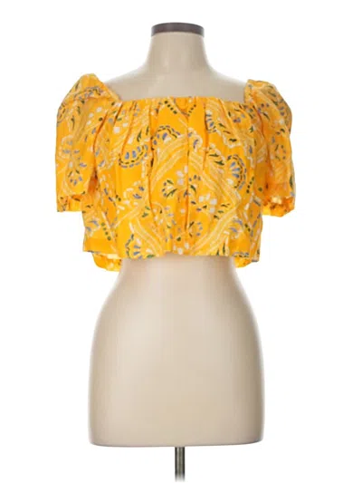 Pre-owned Rhode Short Sleeve Blouse In Yellow