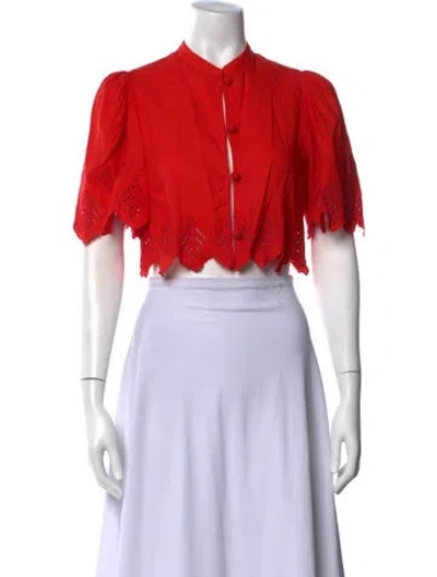 Pre-owned Rhode Short Sleeve Crop Top In Red