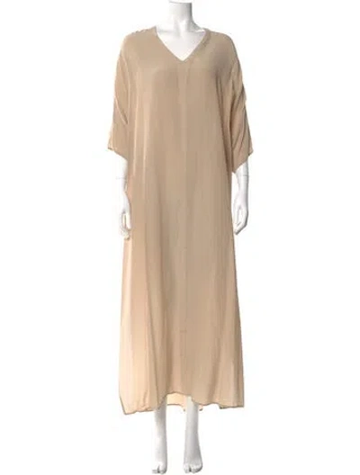 Pre-owned Rhode Silk Long Dress In Neutral