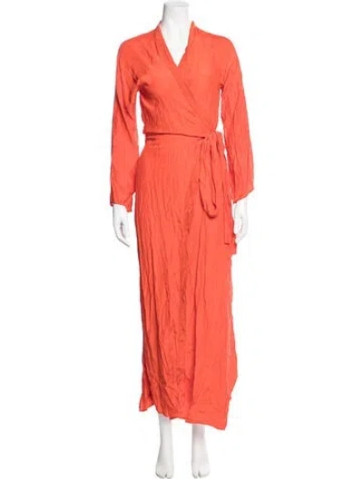 Pre-owned Rhode Silk Long Dress In Orange