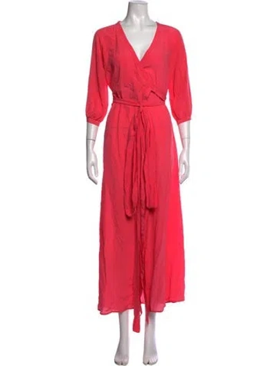 Pre-owned Rhode Silk Long Dress In Red