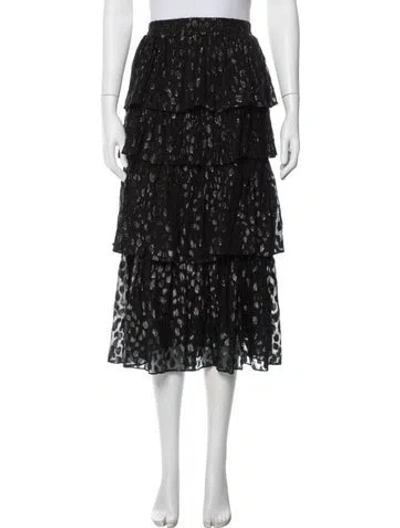 Pre-owned Rhode Silk Midi Length Skirt In Black