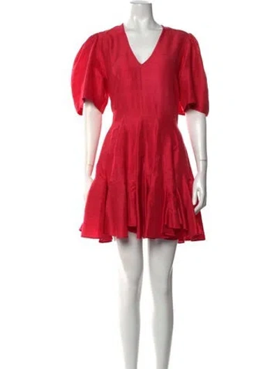 Pre-owned Rhode Silk Mini Dress In Red