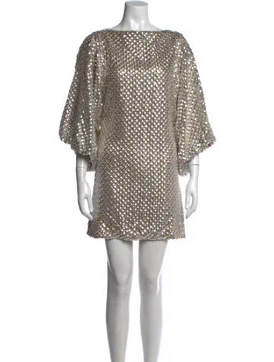 Pre-owned Rhode Silk Mini Dress W/ Tags In Metallic/neutrals