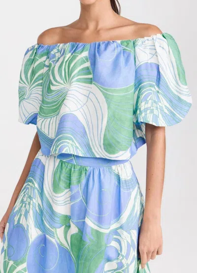 Rhode Sima Top In Periwinkle Deco In Blue