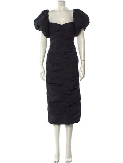 Pre-owned Rhode Square Neckline Knee-length Dress In Black