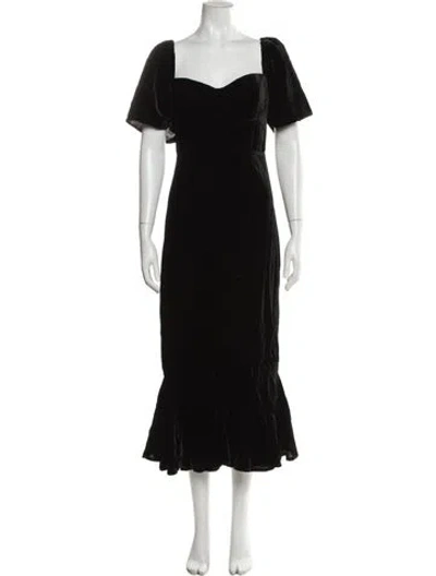 Pre-owned Rhode Square Neckline Long Dress In Black