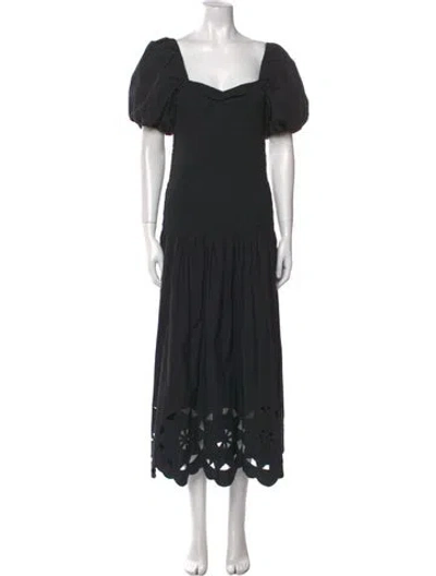 Pre-owned Rhode Square Neckline Long Dress In Black