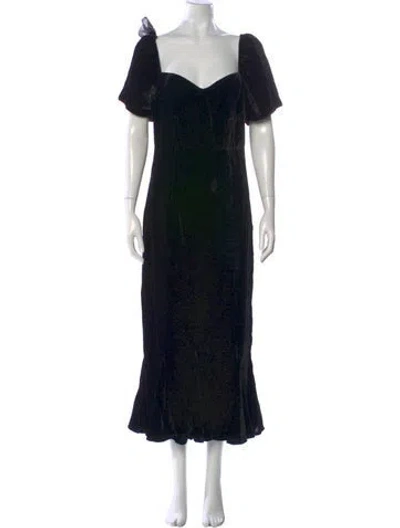 Pre-owned Rhode Square Neckline Long Dress In Black