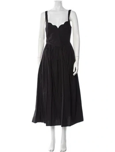 Pre-owned Rhode Square Neckline Long Dress In Black