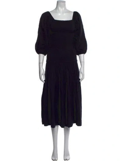 Pre-owned Rhode Square Neckline Long Dress In Black
