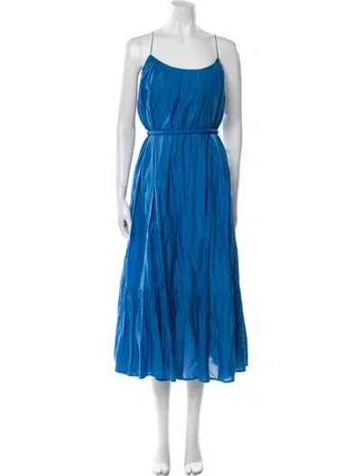 Pre-owned Rhode Square Neckline Long Dress In Blue