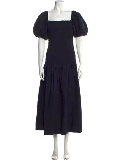 Pre-owned Rhode Square Neckline Long Dress In Blue