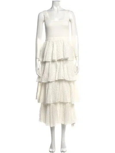 Pre-owned Rhode Square Neckline Long Dress In Neutral