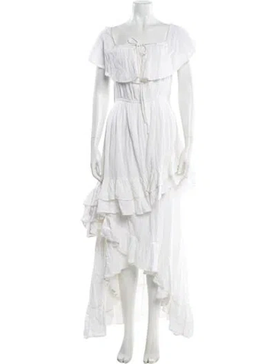 Pre-owned Rhode Square Neckline Long Dress In White