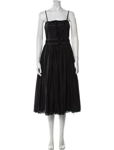 Pre-owned Rhode Square Neckline Midi Length Dress In Black