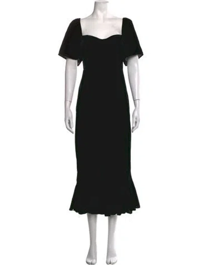 Pre-owned Rhode Square Neckline Midi Length Dress In Black