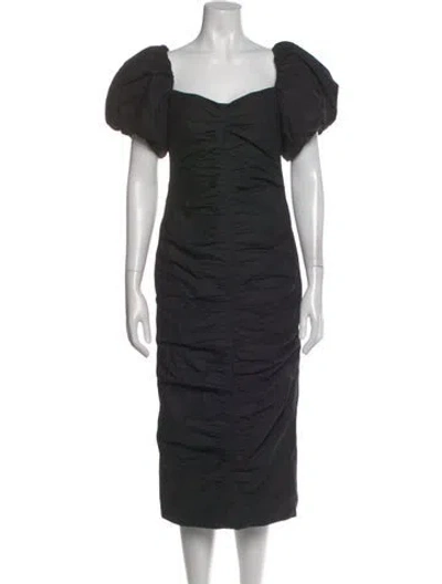 Pre-owned Rhode Square Neckline Midi Length Dress W/ Tags In Black
