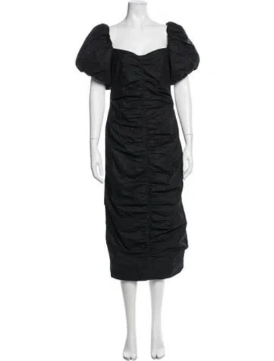 Pre-owned Rhode Square Neckline Midi Length Dress W/ Tags In Black