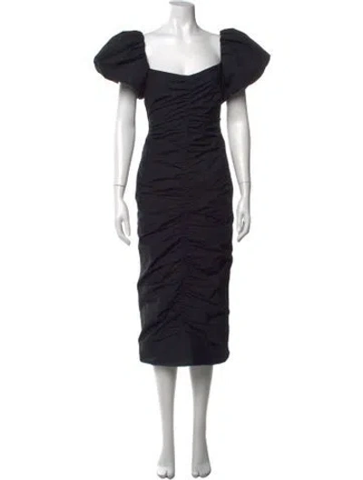 Pre-owned Rhode Square Neckline Midi Length Dress W/ Tags In Black