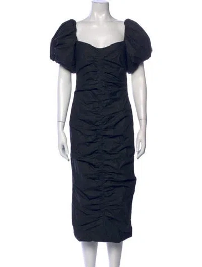 Pre-owned Rhode Square Neckline Midi Length Dress W/ Tags In Blue