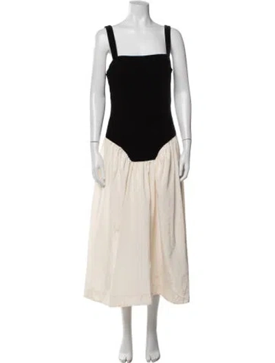 Pre-owned Rhode Square Neckline Midi Length Dress W/ Tags In Neutrals