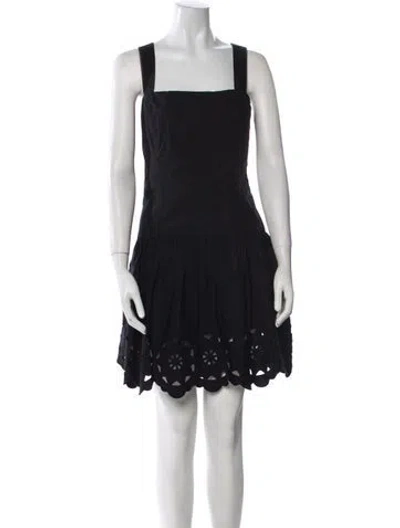 Pre-owned Rhode Square Neckline Mini Dress In Black
