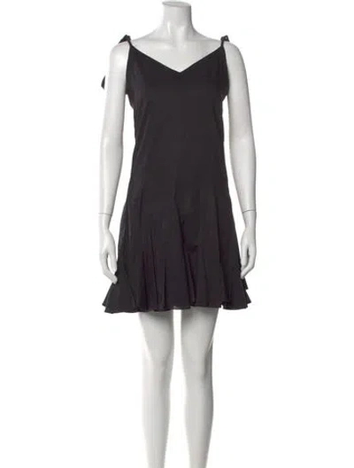 Pre-owned Rhode Square Neckline Mini Dress In Black
