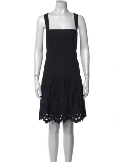 Pre-owned Rhode Square Neckline Mini Dress In Black