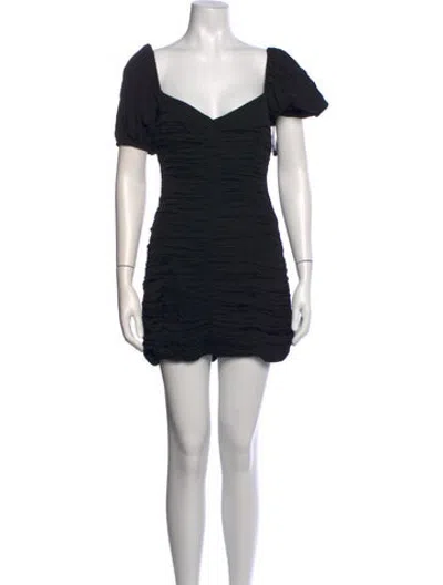 Pre-owned Rhode Square Neckline Mini Dress In Black