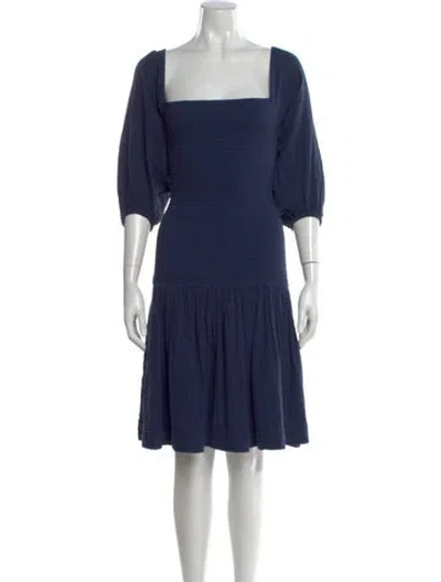 Pre-owned Rhode Square Neckline Mini Dress In Blue