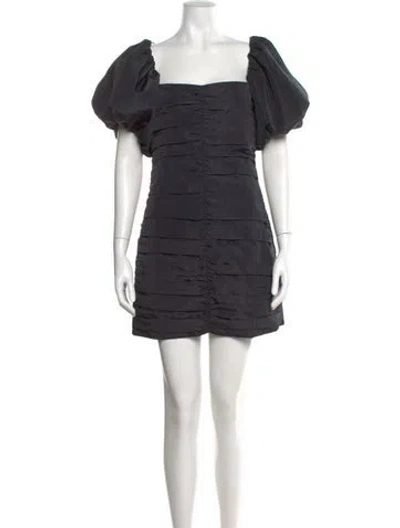 Pre-owned Rhode Square Neckline Mini Dress In Gray