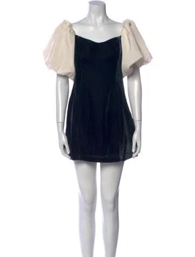 Pre-owned Rhode Square Neckline Mini Dress In Multi