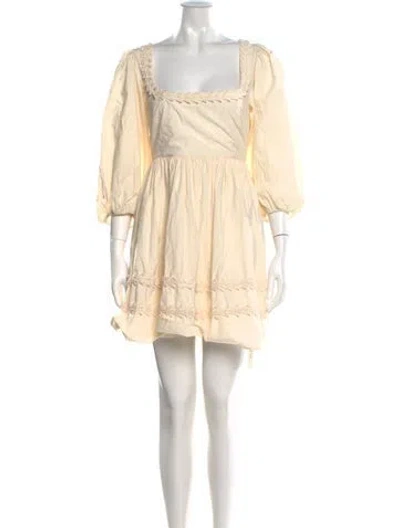 Pre-owned Rhode Square Neckline Mini Dress In Neutral