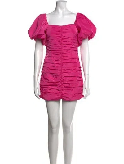 Pre-owned Rhode Square Neckline Mini Dress In Pink