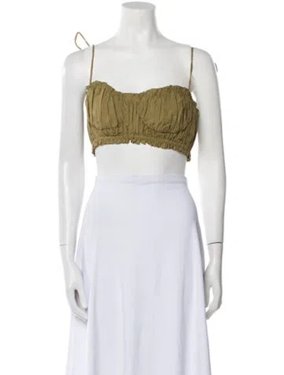 Pre-owned Rhode Square Neckline Sleeveless Crop Top In Black