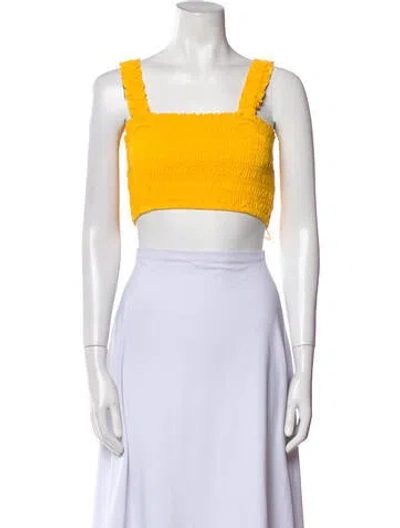 Pre-owned Rhode Square Neckline Sleeveless Crop Top In Green