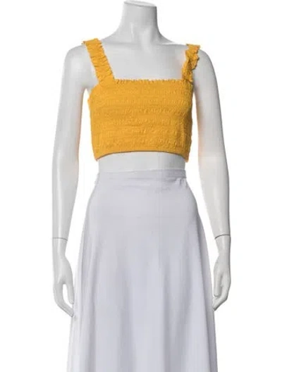 Pre-owned Rhode Square Neckline Sleeveless Crop Top In Yellow