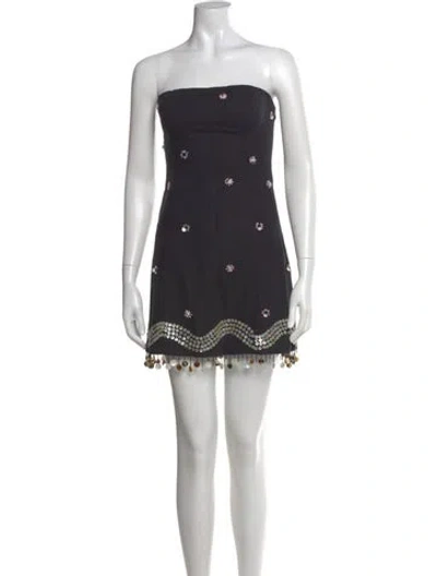 Pre-owned Rhode Strapless Mini Dress In Black