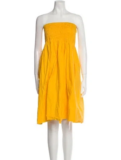 Pre-owned Rhode Strapless Mini Dress In Yellow
